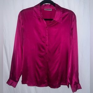 Amanda Smith Pure Silk Long-Sleeve Button Down